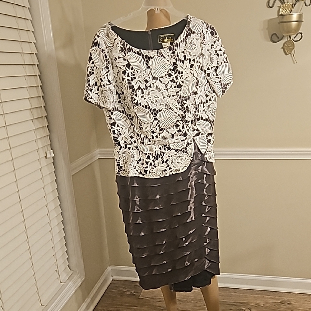 Chic Black and White Floral Dress